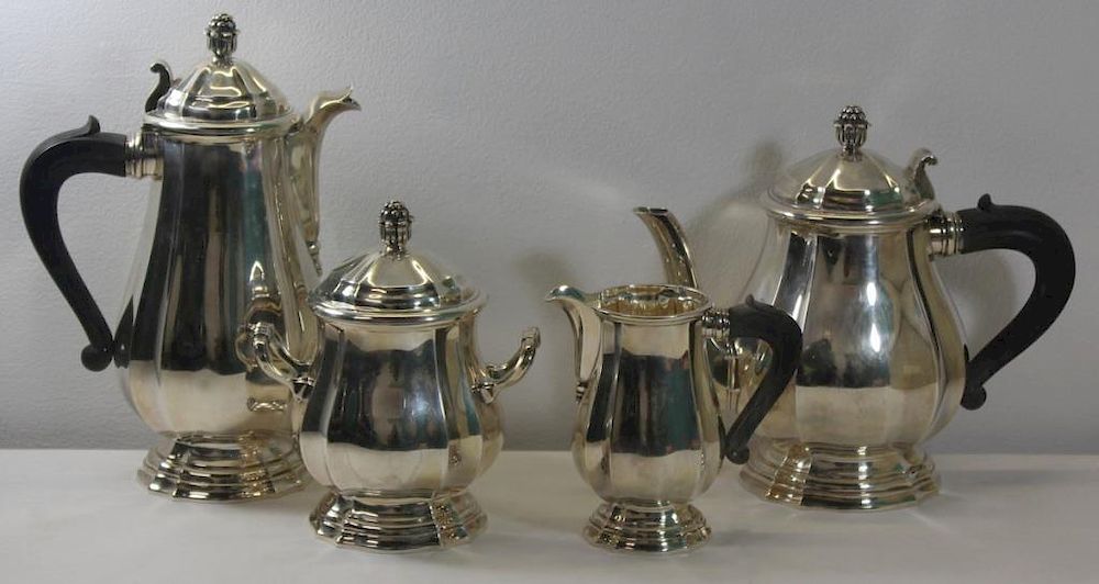 Appraisal: SILVER French Christofle Piece Silver Tea Service Christofle silver tea