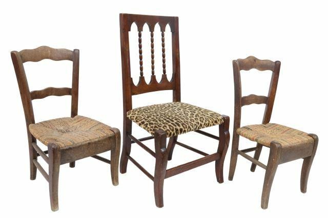 Appraisal: lot of French children's chairs including Provincial ladder-back chairs with