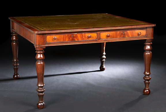 Appraisal: William IV Mahogany Writing Table mid- th century the rounded