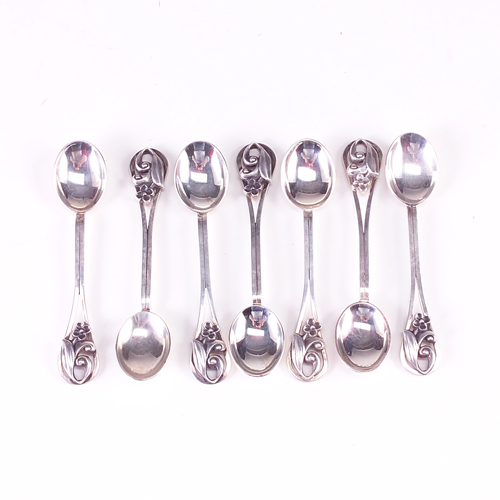 Appraisal: Seven Georg Jensen demitasse spoons marked t o