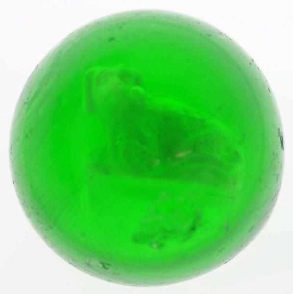 Appraisal: Green Glass Dog Sulphide Marble Apple green transparent base glass