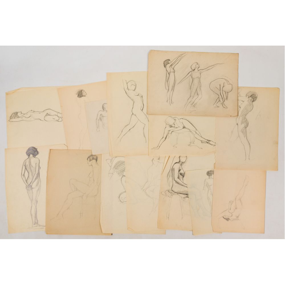 Appraisal: MARION STEWART AMERICAN - FIGURE STUDY ASSORTMENTApproximately items several sheets