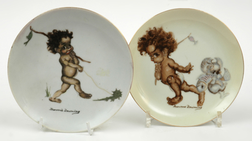 Appraisal: BROWNIE DOWNING New South Wales circa Two porcelain dishes each