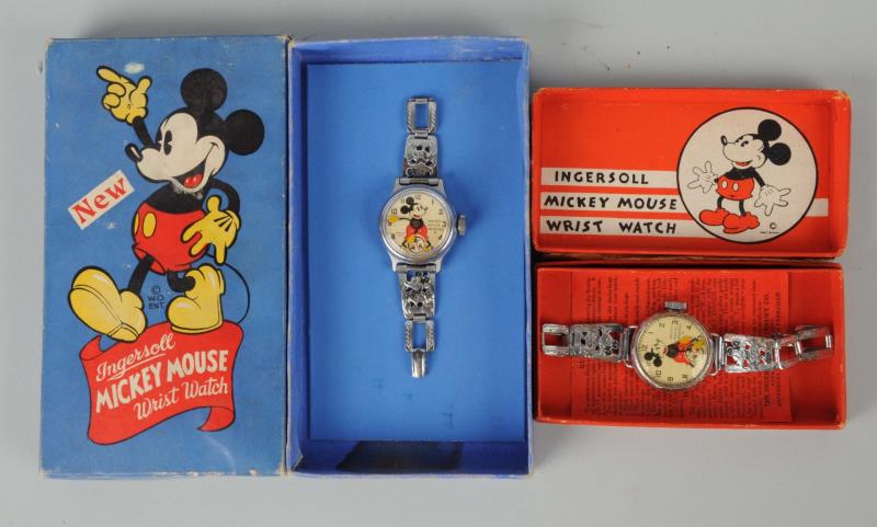 Appraisal: Lot of Mickey Mouse Wrist Watches with Boxes Includes two