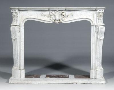 Appraisal: Baroque style marble fire surround shaped top with pilaster and