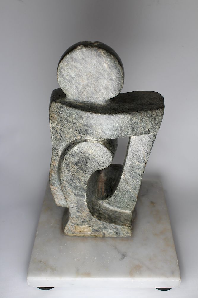 Appraisal: Mid Century Modern Carved Stone Sculpture Mid Century Modern Carved