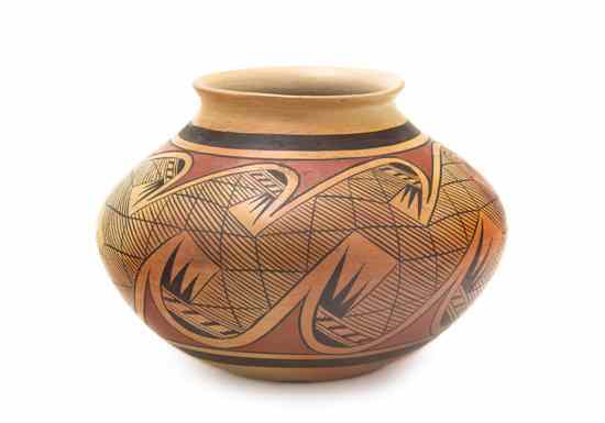 Appraisal: A Hopi Large Jar having fine line decoration and reciprocal