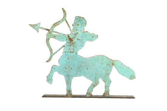 Appraisal: WEATHER VANE FIGURE OF A CENTAUR American th century Sheet