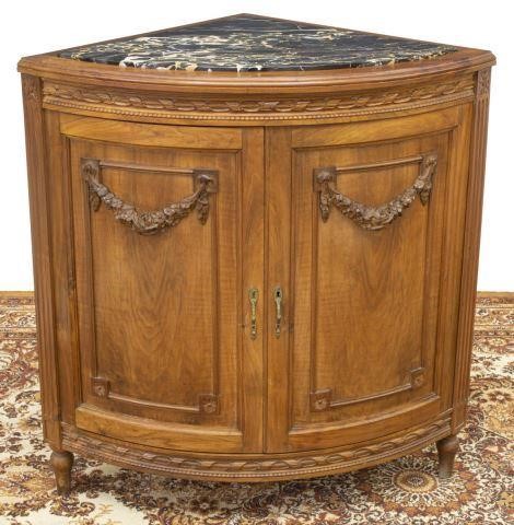 Appraisal: Italian Louis XVI style corner cabinet th c triangular case