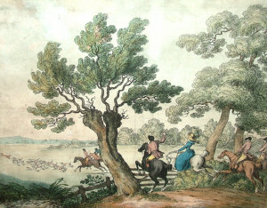 Appraisal: Manner of Thomas Rowlandson - - Hunting scene hand-coloured engraving