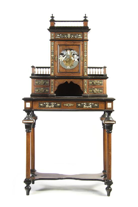 Appraisal: Continental Ebony Ivory and Metal Inlaid Desk th century the