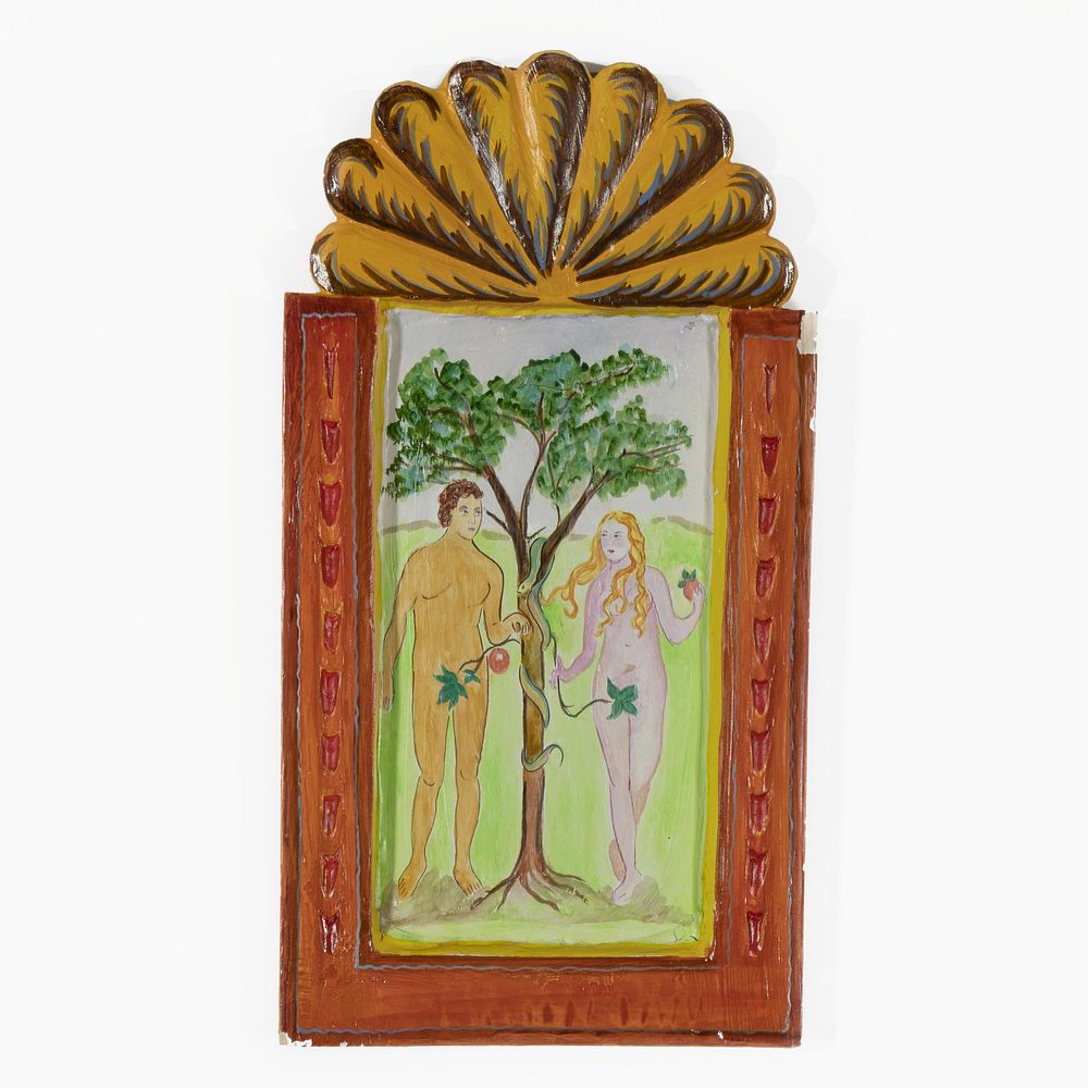 Appraisal: Juanito Jimenez Adam and Eve Retablo Juanito Jimenez New Mexico