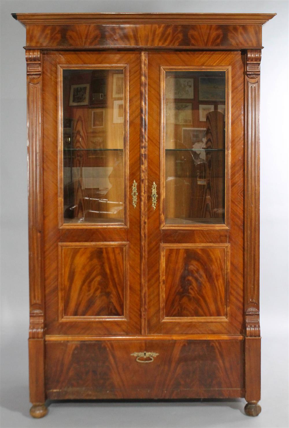 Appraisal: FRENCH EMPIRE STYLE CABINET the mahogany cabinet having a molded