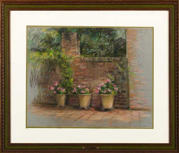 Appraisal: Marie Stobbe American New York - Geraniums at Wingswept pastel