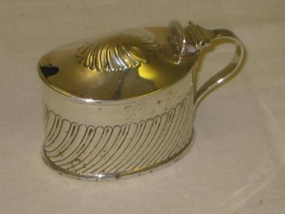 Appraisal: A VICTORIAN MUSTARD of oval form the domed lid with