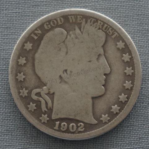 Appraisal: -O Barber Silver Half Dollar In average circulated condition with