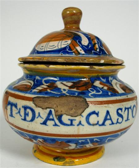 Appraisal: A late th century Pesaro or Castel Durante maiolica covered