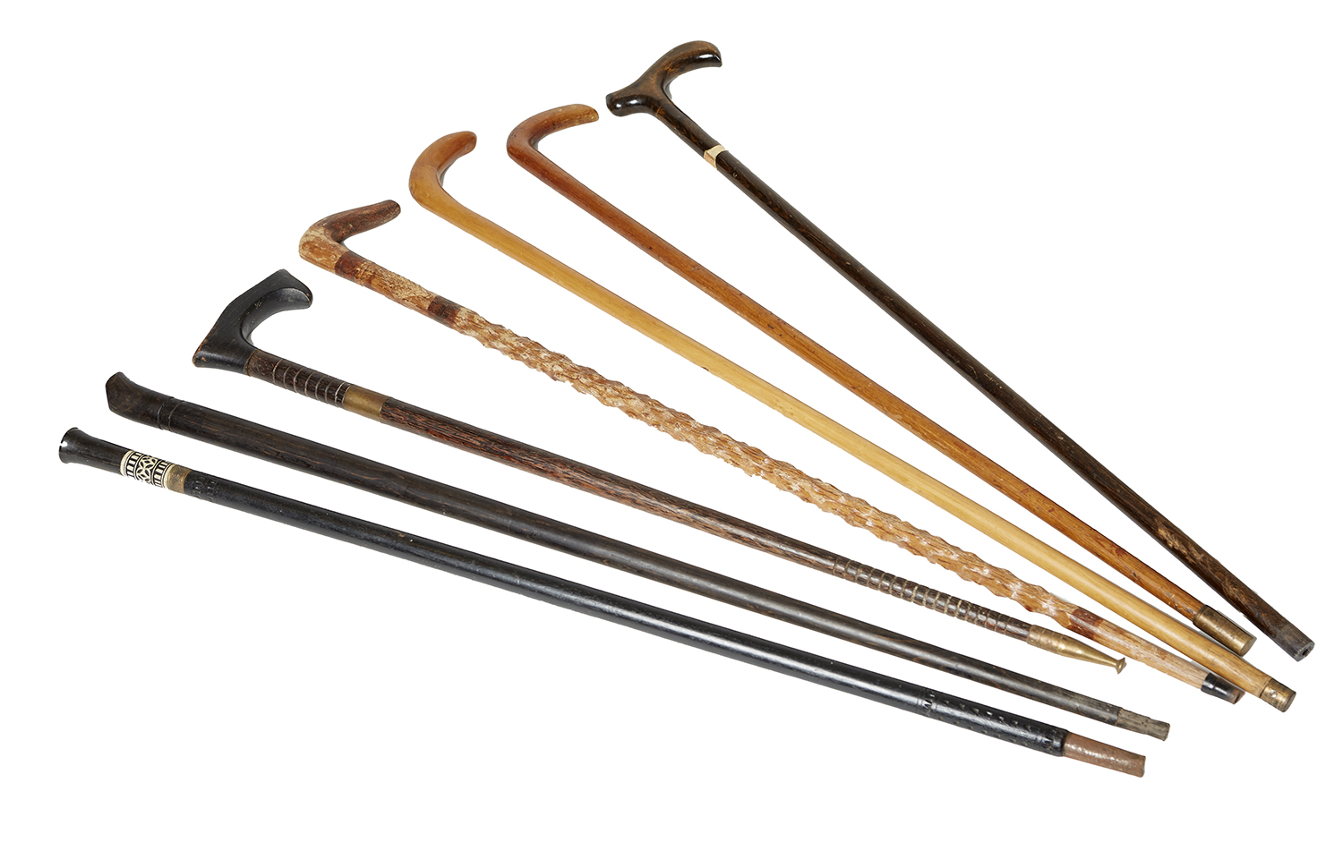 Appraisal: A COLLECTION OF TH CENTURY AND LATER WALKING STICKS Comprising