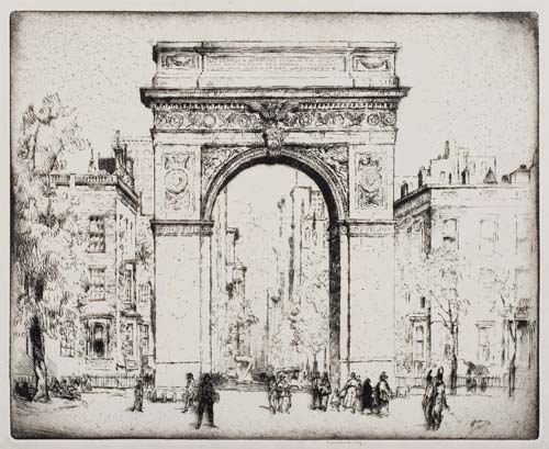 Appraisal: BROR J O NORDFELDT Washington Arch New York Etching x