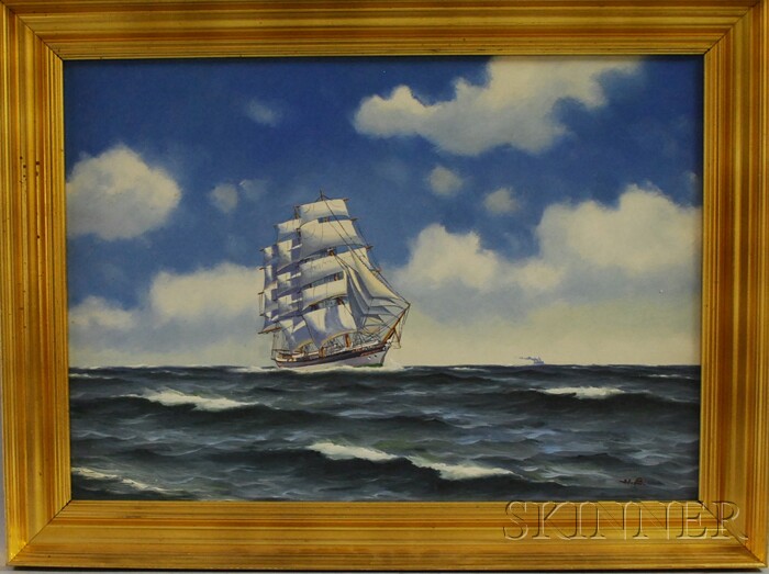 Appraisal: Sten Bille Danish - Fully Rigged Ship Signed St B