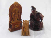 Appraisal: A Chinese hardwood figure of an old man ht cm