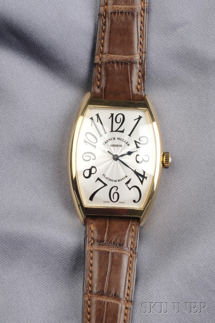 Appraisal: kt Gold Platinum Rotor Wristwatch Franck Muller the white guilloche