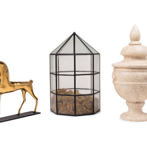 Appraisal: A Group of Three Contemporary Decorative Articles comprising a turned