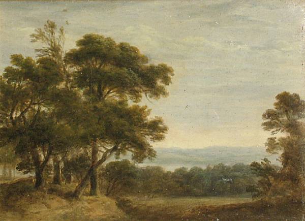 Appraisal: English School th Century A wooded landscape also a companion