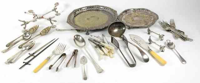 Appraisal: A quantity of silver plate including a salver with pierced