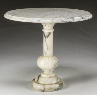 Appraisal: Petite Italian marble side table h x dia Petite Italian