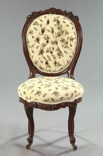 Appraisal: American Rococo Revival Rosewood Sidechair third quarter th century the