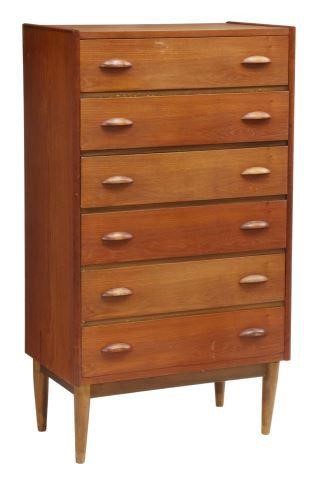 Appraisal: Danish mid-century modern teak chest of drawers c s fitted