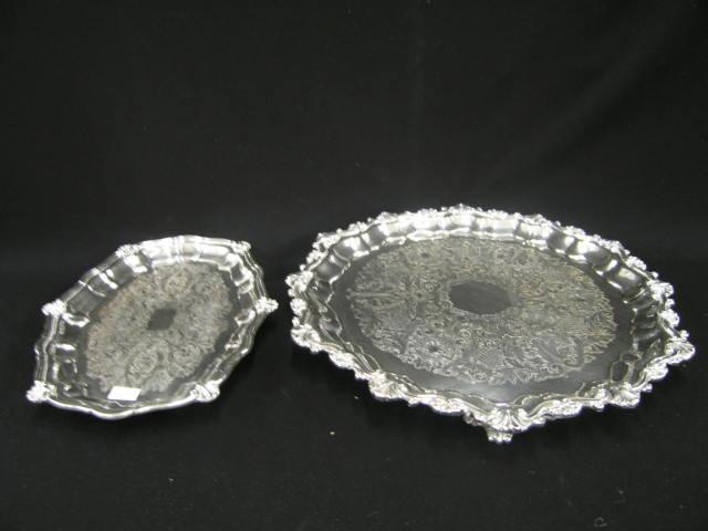 Appraisal: Silverplate Trays diameter by Sheridan and x by Blackington both