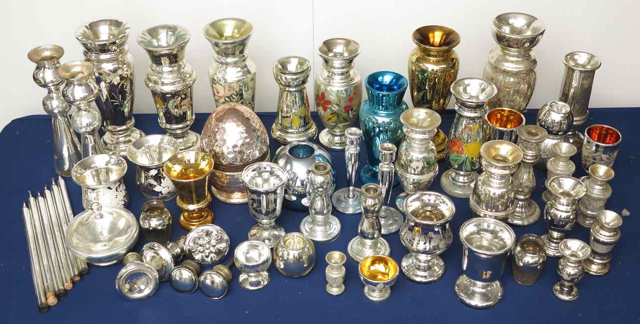 Appraisal: VINTAGE MERCURY GLASS Approx pieces from a life long collection