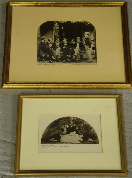 Appraisal: Two photographs after Lewis Carroll one entitled Cousins circa and