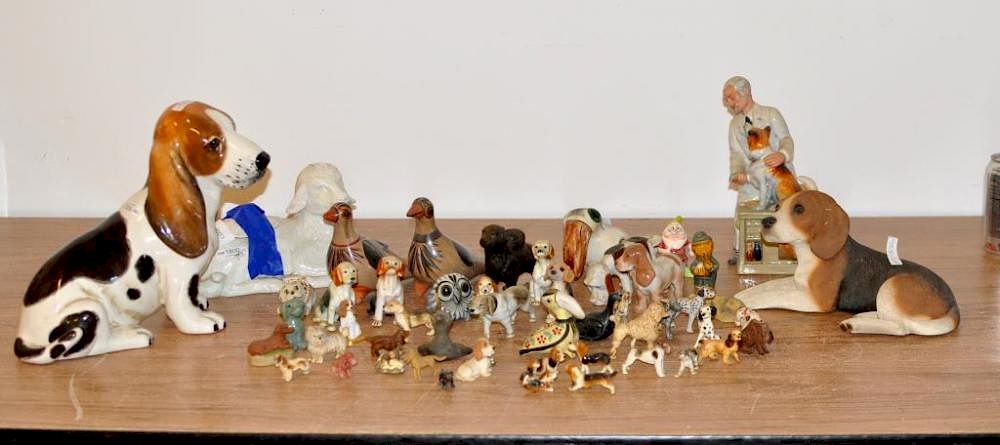 Appraisal: Group Of Dog Animal Figurines Group of dog and animal