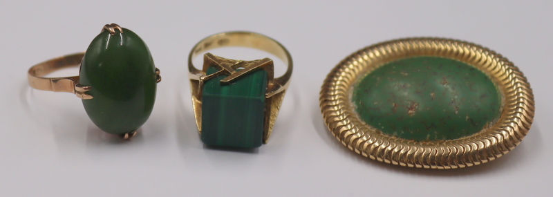 Appraisal: JEWELRY kt Gold and Green Gem Stone Jewelry Includes a