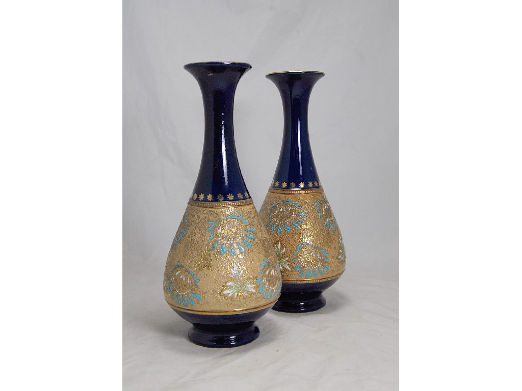 Appraisal: A pair of Royal Doulton Slater's patent vases with long