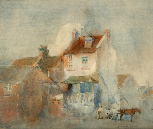 Appraisal: William Blamire Young - Farmhouse watercolour signed 'Blamire Young' lower