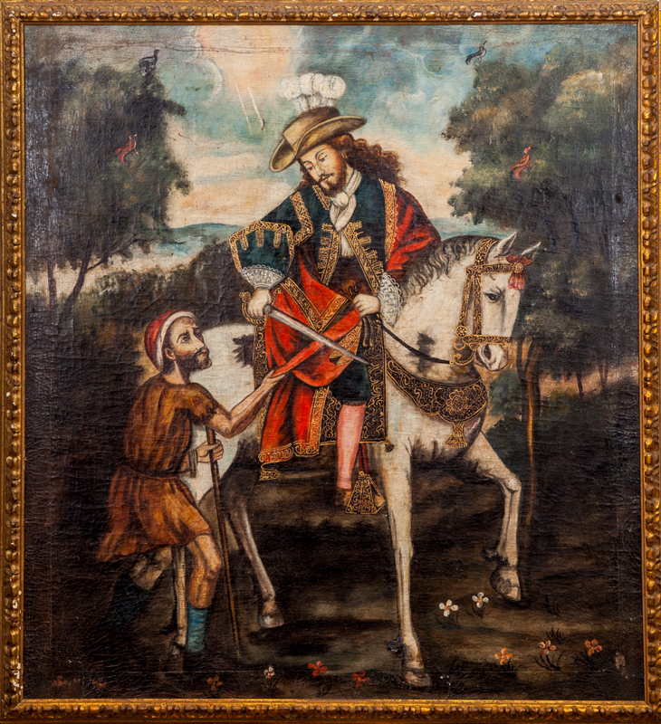 Appraisal: EUROPEAN SCHOOL ON HORSEBACK Oil on canvas unsigned x in