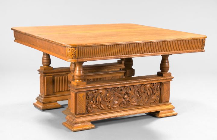 Appraisal: Massive American Late Victorian Quarter-Sawn Oak Banquet Table fourth quarter