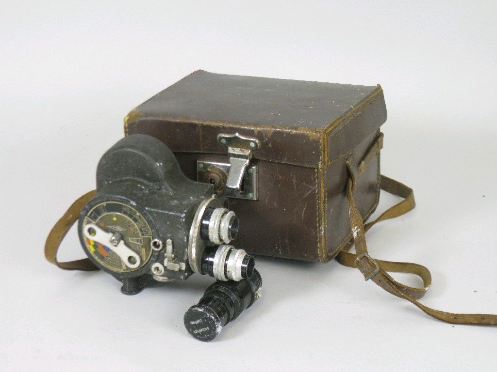 Appraisal: An Emel C mm Cine Camera with turret lens cased