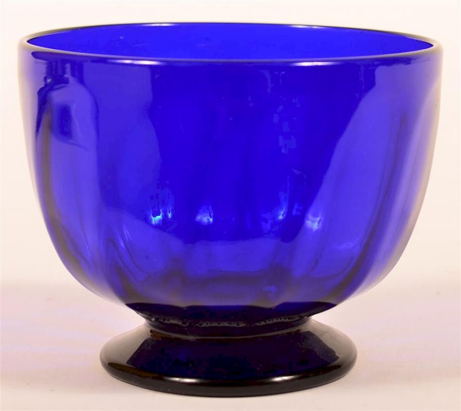 Appraisal: Steigel Type Cobalt Blue Blown Glass Sugar Bowl Steigel Type