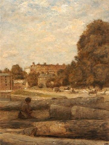 Appraisal: JAMES STEVENS HILL - - View of a park with