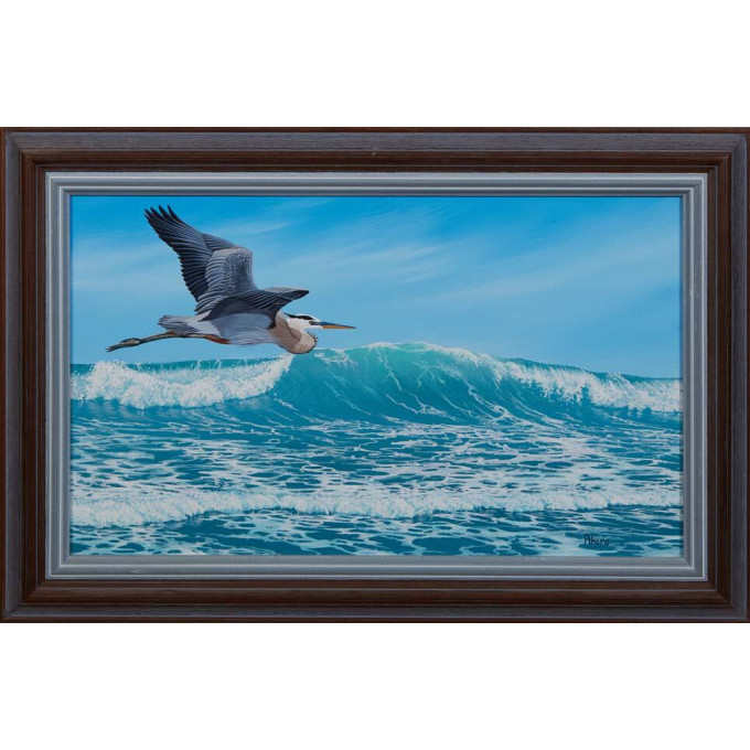 Appraisal: John Akers Louisiana - Blue Heron in Flight th c