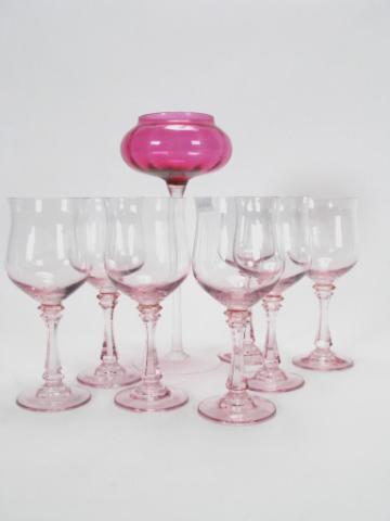 Appraisal: Group of Decorative Colored Glass including seven '' high water