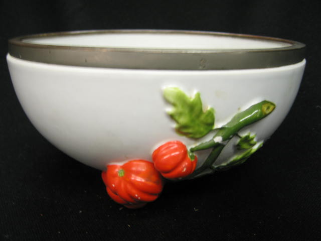 Appraisal: German Victorian Porcelain Bowl blown-out tomato decor