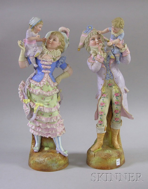 Appraisal: Pair of Dresden Statuettes depicting a man and a woman