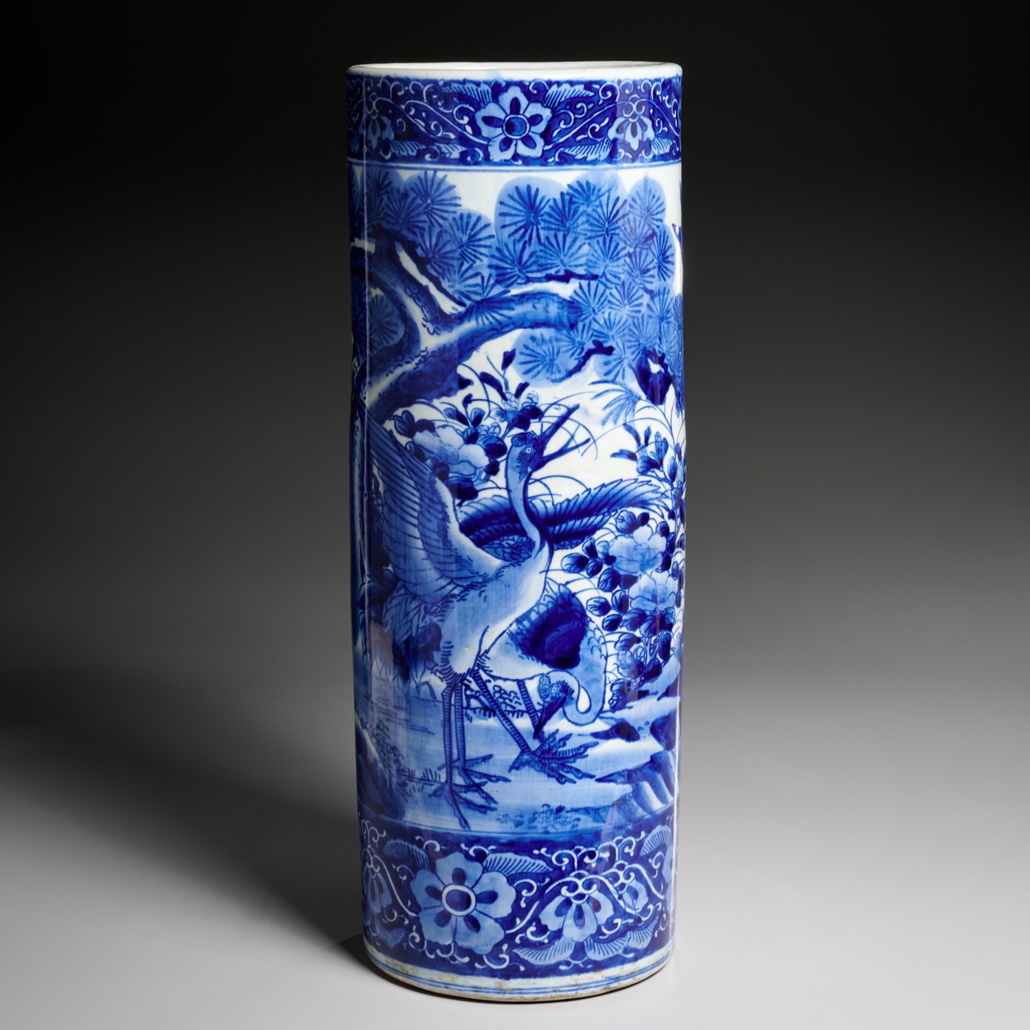 Appraisal: JAPANESE BLUE AND WHITE UMBRELLA STAND th th c blue