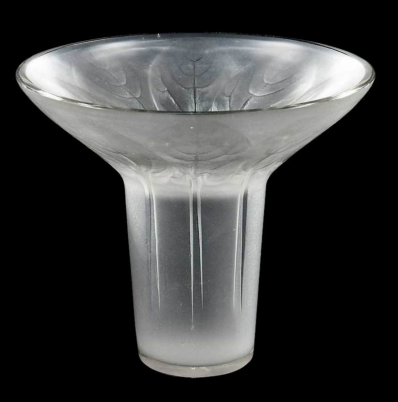 Appraisal: R Lalique Violettes Frosted Vase model introduced model number engraved